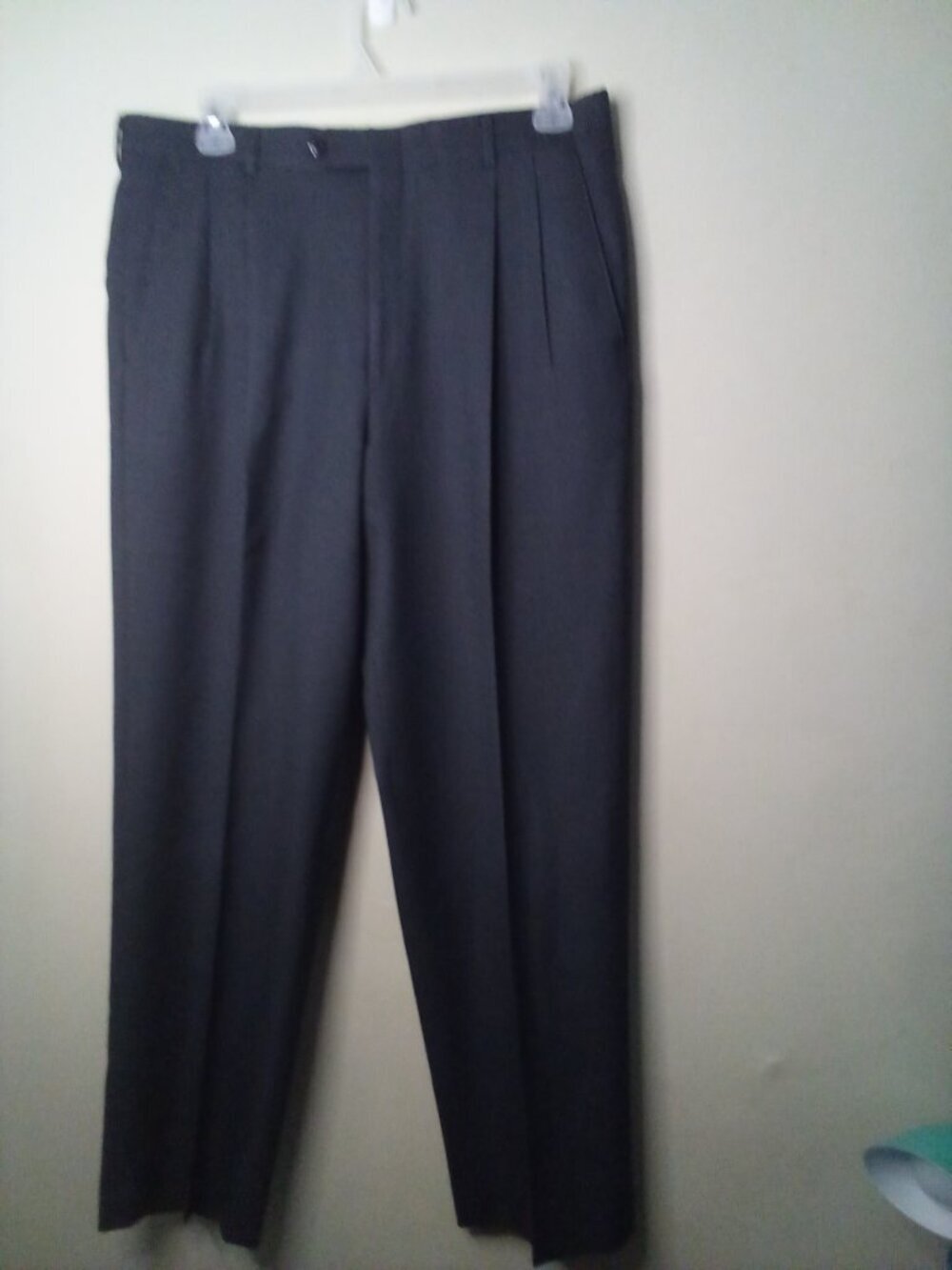 Hart Schaffner Marx Pants Men 34 x 31 Pleats Trousers Check Gray - Picture 3 of 16
